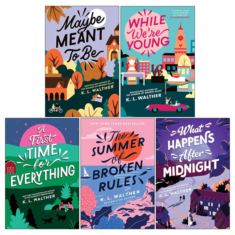 Set of five young adult romance books from K. L. Walther's Summer of Broken Rules series, published by Sourcebooks Fire.
