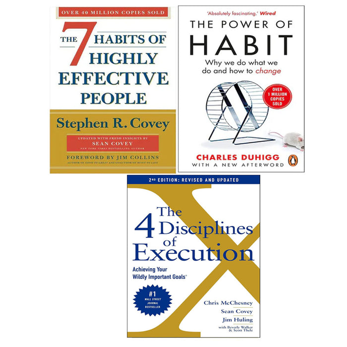 The Power of Habit, 4 Disciplines of Execution, The 7 Habits of Highly Effective People 3 Books Collection Set - The Book Bundle