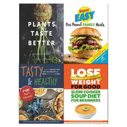 Image of a book set titled "Plants Taste Better; Lose Weight For Good" by Richard Buckley, featuring colorful cover designs.