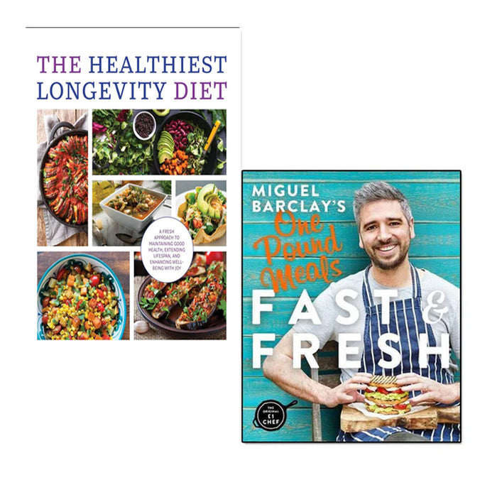 Miguel barclays fast and fresh one pound meals and The Healthiest Longevity Diet 2 Books Collection Set - The Book Bundle
