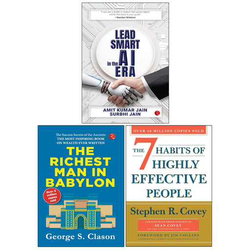 The 7 Habits Of Highly Effective People, Lead Smart in the AI Era, The Richest Man in Babylon 3 Books Collection Set - The Book Bundle