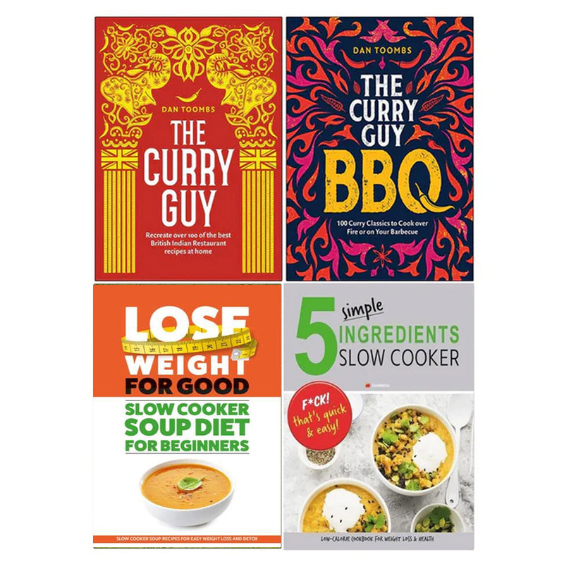 The Curry Guy (HB), Curry Guy BBQ (HB), Lose Weight For Good & 5 Simple Ingredients Slow Cooker 4 Books Collection Set - The Book Bundle