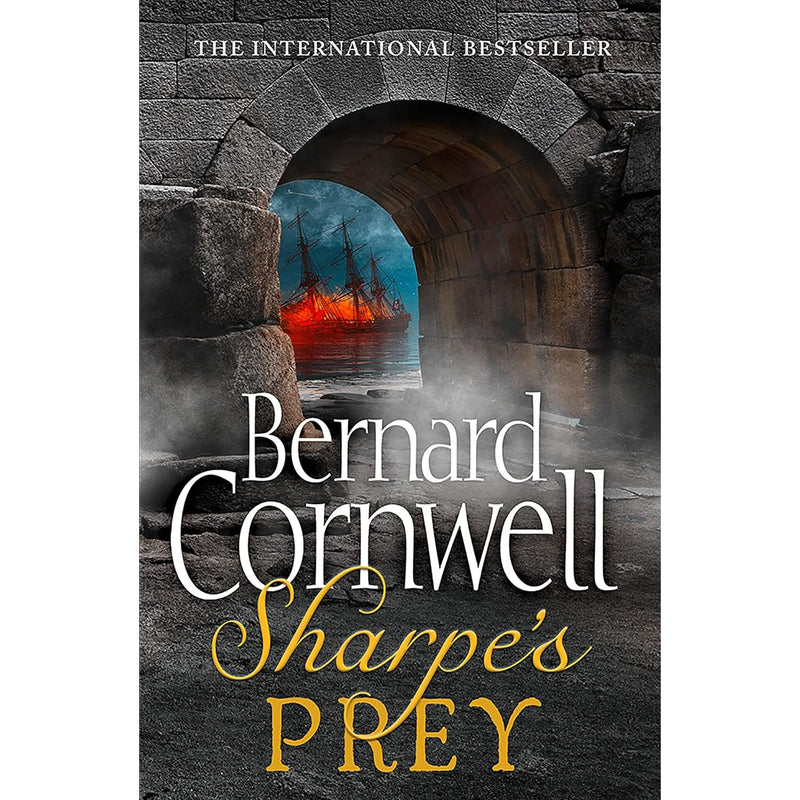 Set of four hardcover Sharpe's Series 4 books by Bernard Cornwell, featuring historic military fiction in paperback editions.