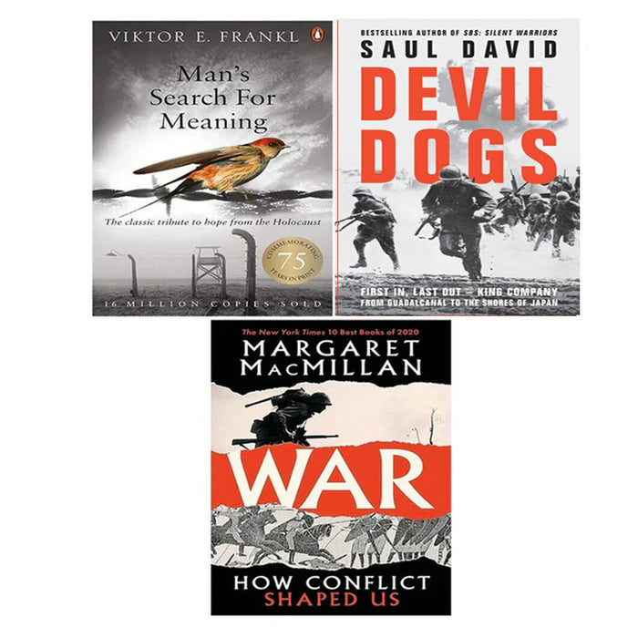 Mans Search For Meaning,Devil Dogs Saul David (HB), War Margaret 3 Books Set