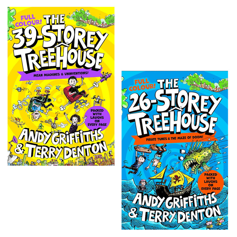 Cover images of The Treehouse Series Colour Edition 2 Books Collection by Andy Griffiths, published by Macmillan Children's Books.