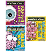 Horrible Science 3 Books Set By  Nick Arnold and Tony De Saulles (Blood, Bones and Body ,BitsBulging Brains, Disgusting Digestion) - The Book Bundle