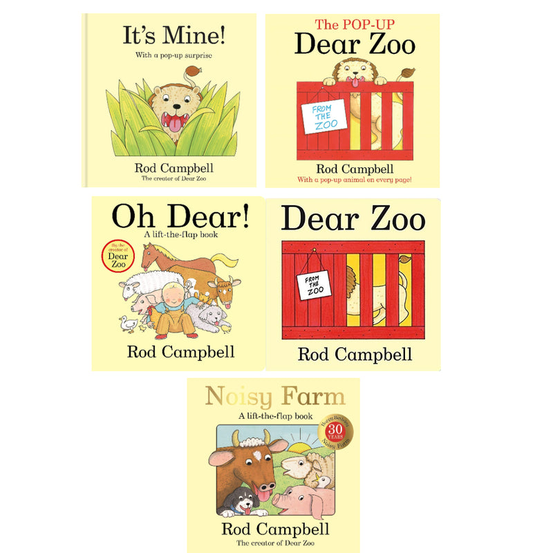 Rod Campbell Lift the Flap Collection 4 Books Set (The Pop-Up Dear Zoo,  It's Mine! Noisy Farm, Dear Zoo) - The Book Bundle