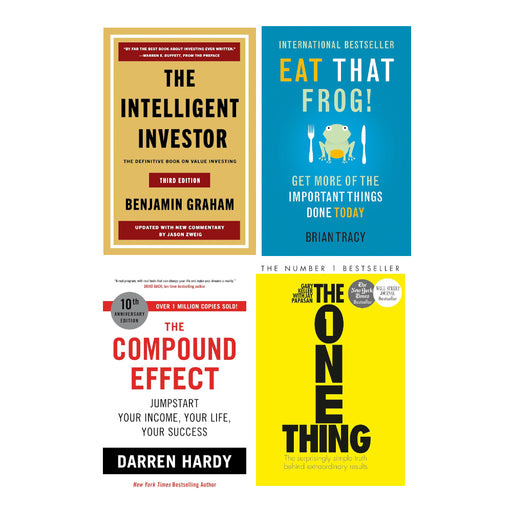 Intelligent Investor, The Compound Effect, The One Thing & Eat That Frog 4 Books Collection Set - The Book Bundle