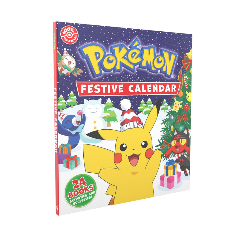 Pokémon Festive Calendar 24 Books collection set by Pokémon, hardcover fiction books featuring Pokémon characters and holiday themes.