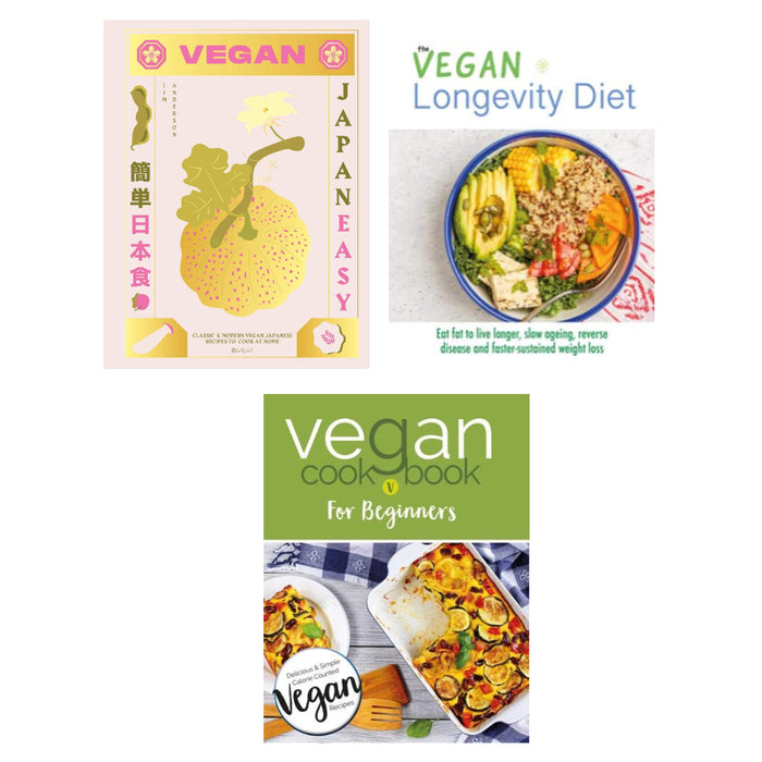 Vegan JapanEasy, The Vegan Longevity Diet, Vegan Cookbook For Beginners 3 Book Set - The Book Bundle