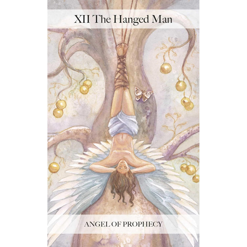 Image of The Angel Tarot deck by Jayne Wallace featuring 78 tarot cards from the CICO Books edition laid out in a spread.