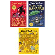 David Walliams 3 Book Set (The World’s Worst Children 3, Gangsta Granny Strikes Again!, Code Name Bananas)(HB) - The Book Bundle