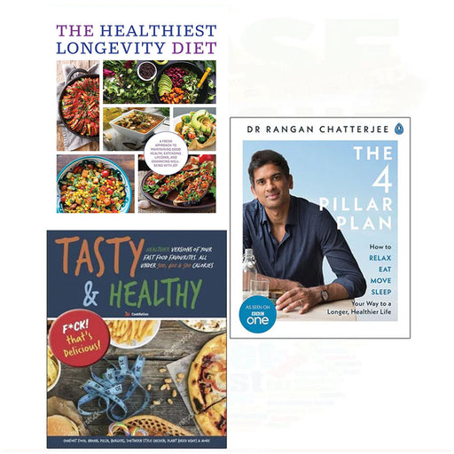 The Healthiest Longevity Diet, Tasty & Healthy, 4 pillar plan 3 Books Collection set - The Book Bundle