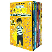Set of five Planet Omar books by Zanib Mian, featuring colorful covers from the series including Accidental Trouble Magnet and Spy adventures.