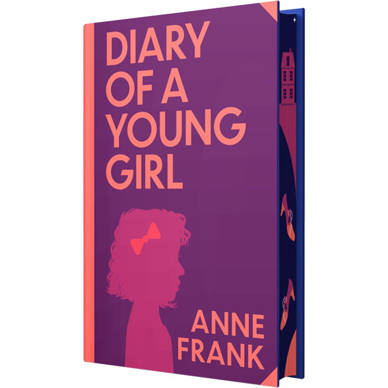 Cover of "The Diary of a Young Girl" by Anne Frank, Wilco Classics Sprayed Edge Premium edition with black and white design.