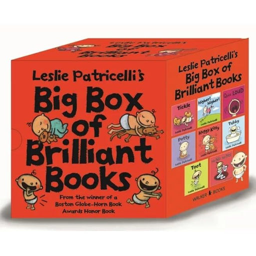 Leslie Patricelli's Big Box of Brilliant 8 Board Books Collection Set (Higher! Higher!, On My Potty, Tubby) - The Book Bundle