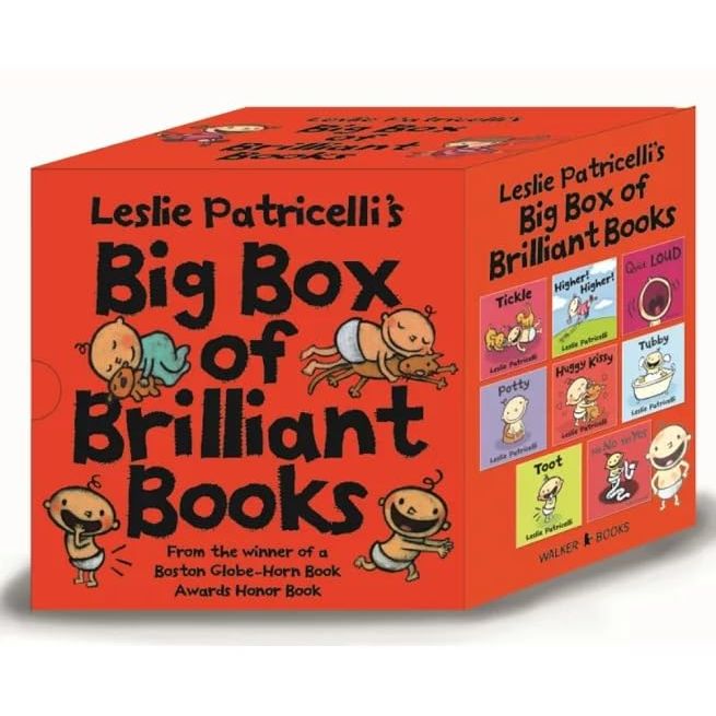 Leslie Patricelli's Big Box of Brilliant 8 Board Books Collection Set (Higher! Higher!, On My Potty, Tubby) - The Book Bundle