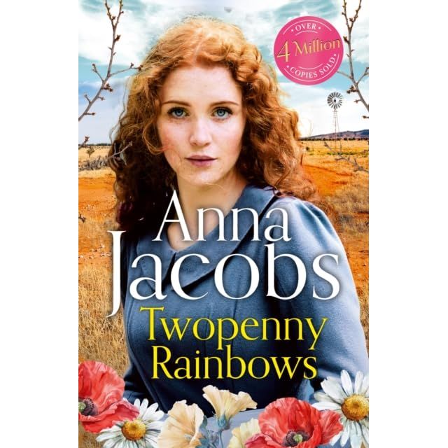 Anna Jacobs family book collection set featuring "Pennyworth of Sunshine," "Twopenny Rainbows," and "Threepenny Dreams" by Hodder & Stoughton.