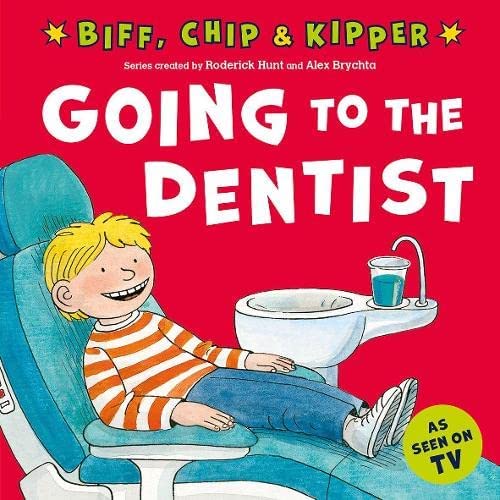 Collection of eight Biff Chip & Kipper books by Roderick Hunt, published by Oxford University Press, featuring colorful children’s illustrations.
