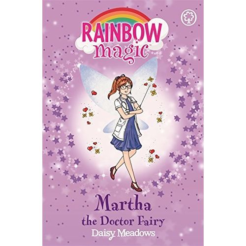 Rainbow Magic Helping Fairies Collection with Martha the Doctor Fairy, four-book set by Daisy Meadows, featuring colorful fairy characters.