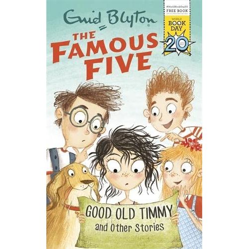Enid Blyton Famous Five book titled "Good Old Timmy and Other Stories" from Hodder Children's Books, featuring colorful cover art.