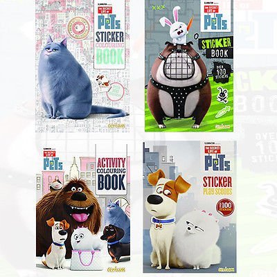 Secret Life Of Pets Sticker Scenes & Sticker Colouring Book 4 Books Collection Set By Centum Books - Fiction - Paperback