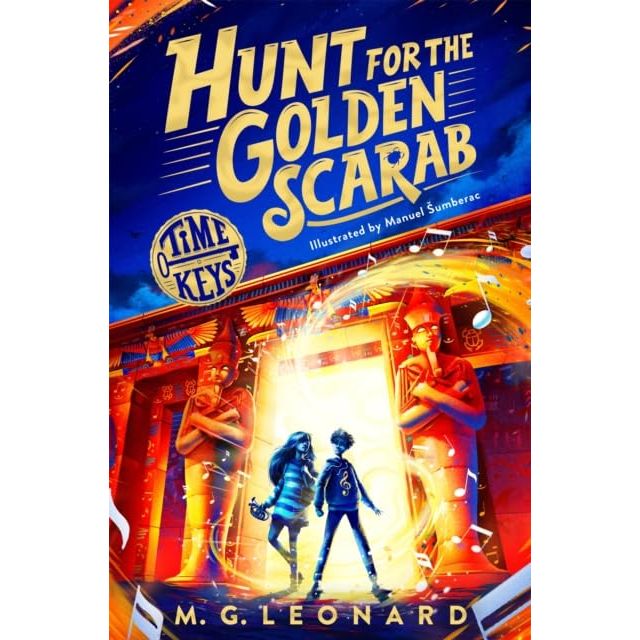 Set of three Time Keys Series 3 books by M. G. Leonard including The Impossible Gladiator, Viking Thunder, and Hunt for the Golden Scarab.