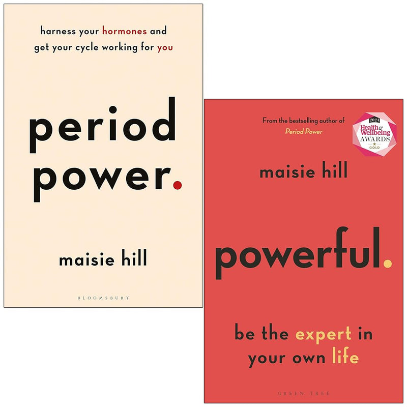 Green Tree paperback set of "Powerful" and "Be the Expert in Your Own Life & Period Power" by Maisie Hill, non-fiction books for personal growth.
