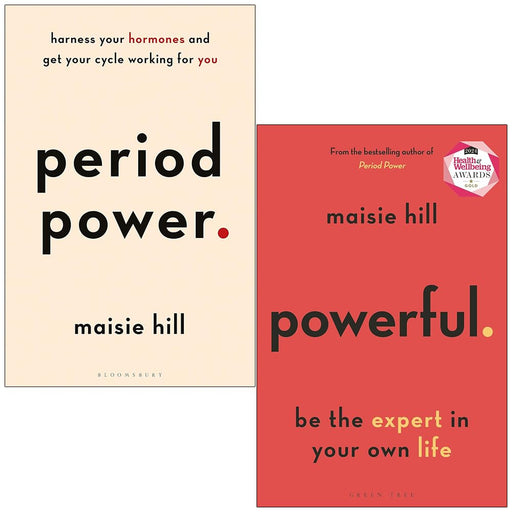 Green Tree paperback set of "Powerful" and "Be the Expert in Your Own Life & Period Power" by Maisie Hill, non-fiction books for personal growth.