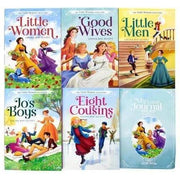 Six paperback Louisa May Alcott Family Favorites book collection, featuring classic fiction by Louisa May Alcott in a box set.