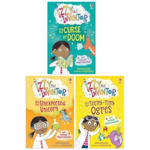 Izzy the Inventor Series By Zanna Davidson 3 Books Collection Set (The Unexpected Unicorn, The Curse of Doom and the Teeny Tiny Ogres) - The Book Bundle