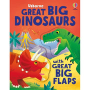 Set of three Usborne Great Big Flaps books by Alice Beecham featuring trucks, diggers, and dinosaurs with colorful flap pages.