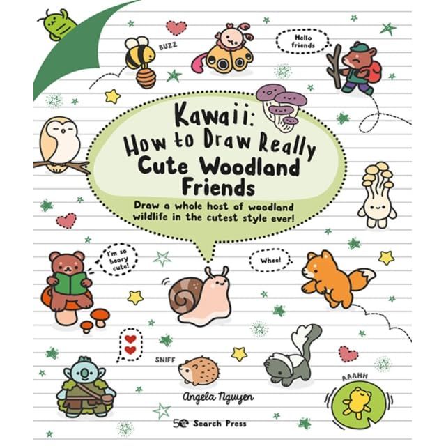 Kawaii How to Draw Really Series 4 Books Collection Set By Angela Nguyen (Cute Stuff, Cute Food, Cute Woodland Friends & Cute Fantasy Creatures) - The Book Bundle