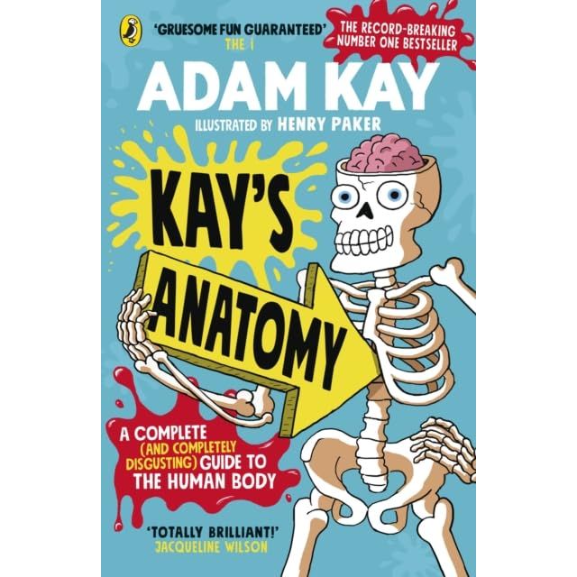 Set of five Adam Kay books including Kay's Anatomy, Marvellous Medicine, Inventions, Dexter Procter, and The Poo-tastic Puzzle Book.