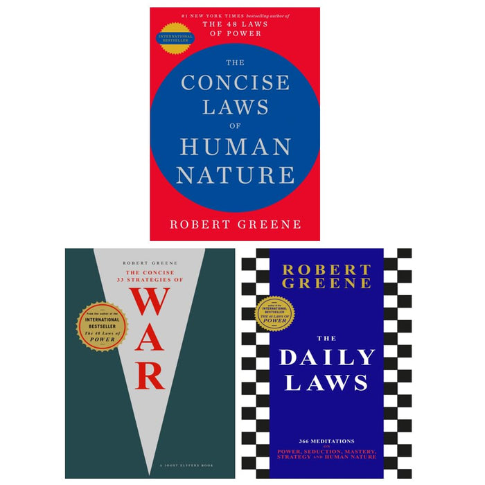 The Modern Machiavellian Series 3 Books Collection Set By Robert Greene (The Concise Laws of Human Nature, The Concise 33 Strategies of War and The Daily Laws) - The Book Bundle