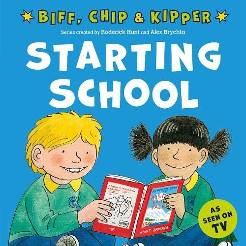 Set of eight Biff, Chip, and Kipper books from the First Experiences collection by Roderick Hunt, published by Oxford University Press.