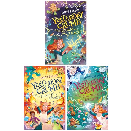 Set of three Yesterday Crumb series books by Andy Sagar, children's fiction paperbacks featuring whimsical adventures and charming illustrations.