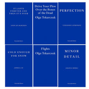 Six paperback fiction books collection including Drive Your Plow Over the Bones of the Dead by Anne de Marcken and Olga Tokarczuk.