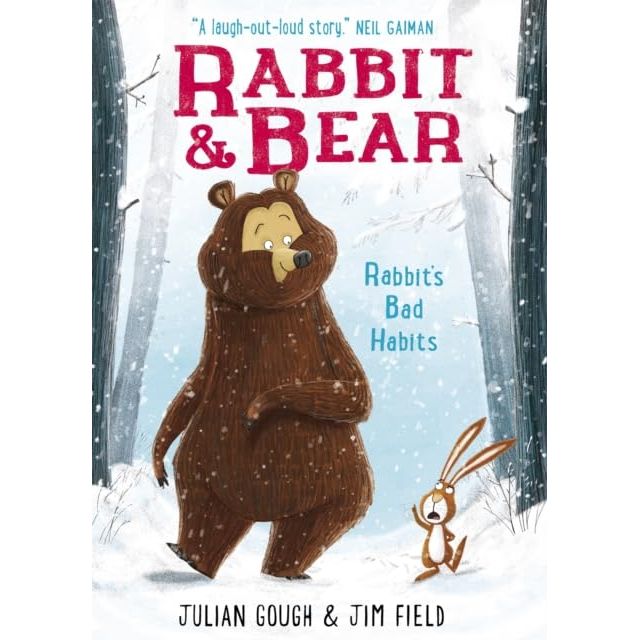 Collection of Julian Gough's Rabbit and Bear Series 1-6 children's books, featuring colorful covers with rabbit and bear characters.