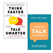 Think Faster, Talk Smarter book set by Matt Abrahams and Beck Wilder, featuring two paperback guides on effective communication.