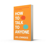 Paperback of "How to Talk to Anyone" by Leil Lowndes, showing the book cover with title and author's name.