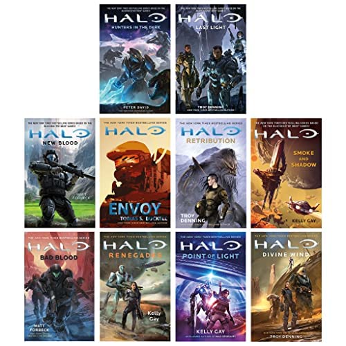 Halo Series 10 Books Collection Set (Hunters in the Dark, Last Light, New Blood)