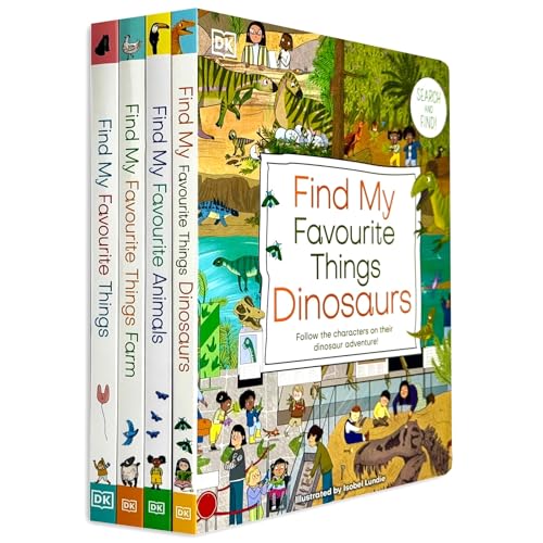 DK Find My Favourite Series 4 Books Collection Set - Find My Favourite Things Dinosaurs - Non Fiction