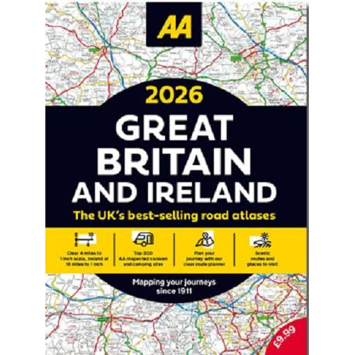 Great Britain And Ireland: AA 2026 Road Atlas Map by AA Publishing - The Book Bundle