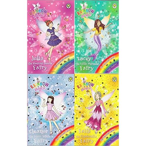 Rainbow Magic Fairies 4-book collection by Daisy Meadows, featuring colorful fairy illustrations from Orchard Books.