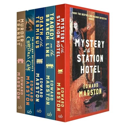 Railway Detective Series 5-book collection by Edward Marston, featuring vintage cover designs and classic detective fiction.