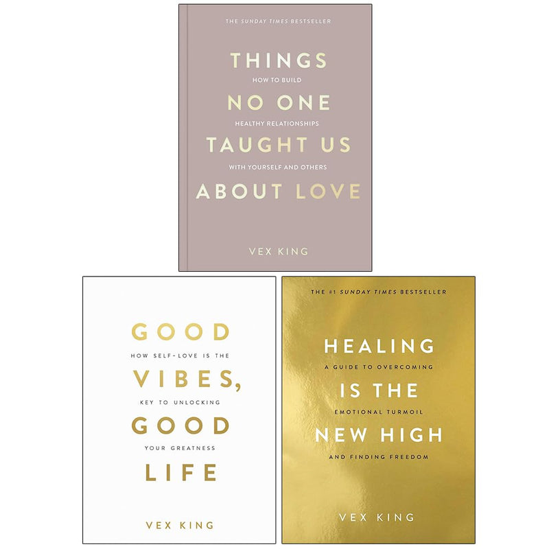 Vex King Collection 3 Books Set (Things No One Taught Us About Love, Good Vibes Good Life & Healing Is the New High) - The Book Bundle