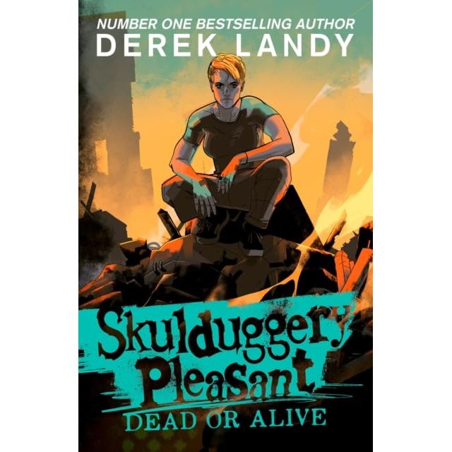 Skulduggery Pleasant book collection set by Derek Landy, featuring novels like Heart Full of Hatred and Seasons of War, displayed together.