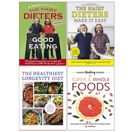 Hairy Dieters Good Eating, Hairy Dieters Make It Easy, The Healthiest Longevity Diet, Hidden Healing Powers 4 Books Collection Set - The Book Bundle