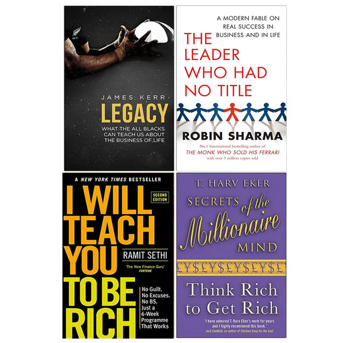 Legacy, The Leader Who Had No Title, I Will Teach You To Be Rich, Secrets of the Millionaire Mind 4 Books Collection Set - The Book Bundle